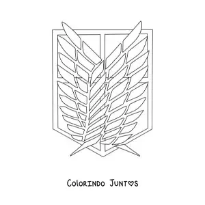 Desenho para colorir do emblema das Asas da Liberdade de Attack On Titan