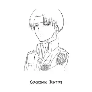 Desenho para colorir do Levi Ackerman de Attack On Titan