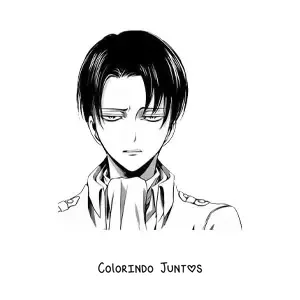 Desenho para colorir do rosto do Levi Ackerman de Attack On Titan