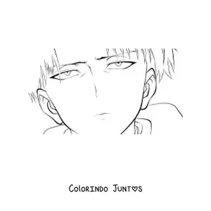Desenho para colorir do rosto do Levi de Attack On Titan