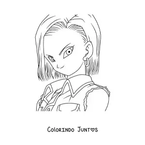 Desenho para colorir da Androide número 18 de Dragon Ball