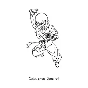 Desenho para colorir do Kuririn de Dragon Ball
