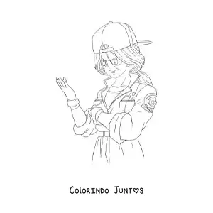 Desenho para colorir da Bulma do futuro alternativo de Dragon Ball