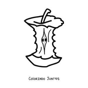 Desenho para colorir do miolo de uma maçã