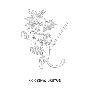 Desenho para colorir do Goku criança de Dragon Ball