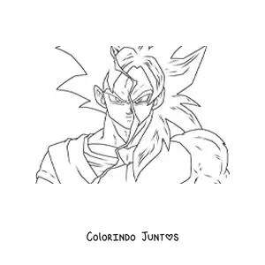 Desenho para colorir de Goku Super Saiyajin na fase 4 de Dragon Ball