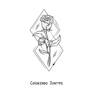 Desenho para colorir de duas rosas lindas com folhas