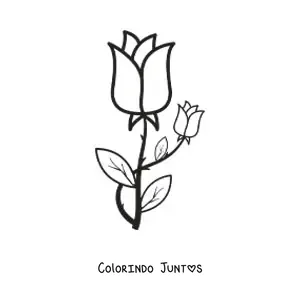 Desenho para colorir de duas rosas com espinhos