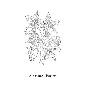 Desenho para colorir de umas orquídeas cambria