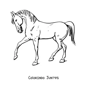 Desenho para colorir de um cavalo de perfil