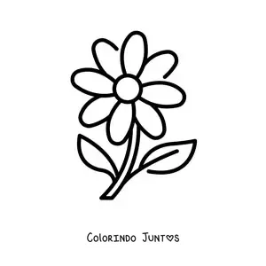 Desenho para colorir de uma margarida simples