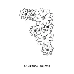 Desenho para colorir de várias margaridas pequenas