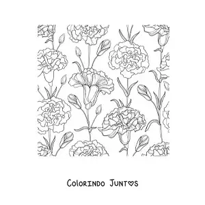 Desenho para colorir de vários cravos lindos