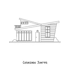 Desenho para colorir de uma casa moderna
