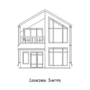 Desenho para colorir de uma casa de dois andares