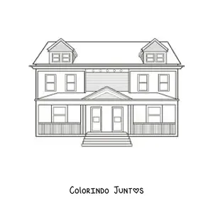 Desenho para colorir de uma casa grande