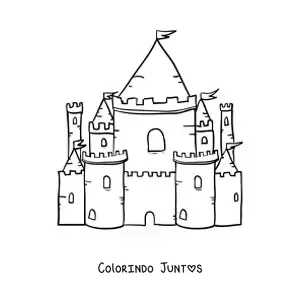 Desenho para colorir de um castelo da idade média