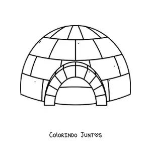 Desenho para colorir de um iglu de frente