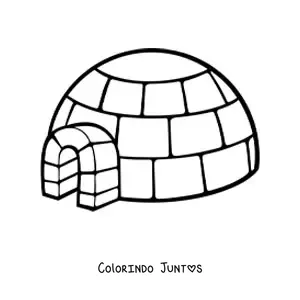 Desenho para colorir de um iglu