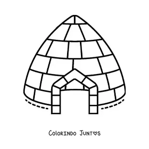 Desenho para colorir de um iglu moderno