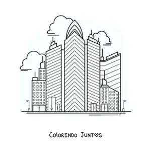 Desenho para colorir de vários arranha-céus