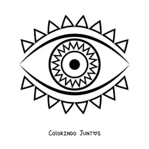 Desenho para colorir de um olho com cílios triangulares