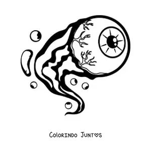 Desenho para colorir de um globo ocular animado
