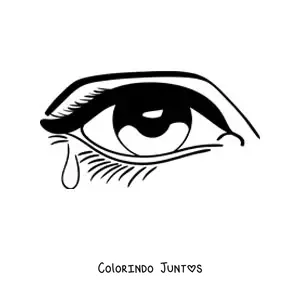 Desenho para colorir de um olho de mulher com uma lágrima