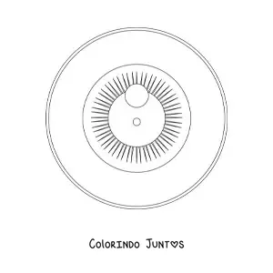 Desenho para colorir de um globo ocular visto de frente