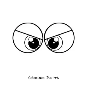 Desenho para colorir de um par de olhos furiosos animados