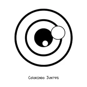 Desenho para colorir de um olho redondo animado grande