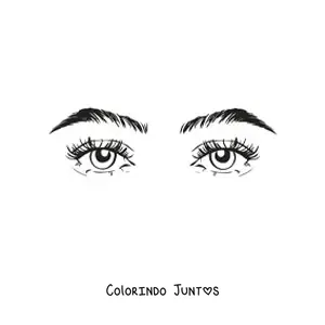 Desenho para colorir de um par de lindos olhos realistas de mulher