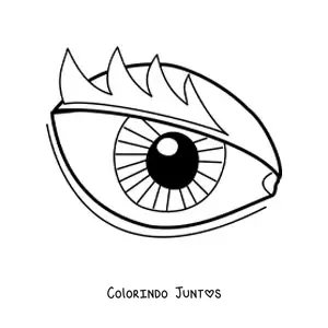Desenho para colorir de um olho animado com cílios