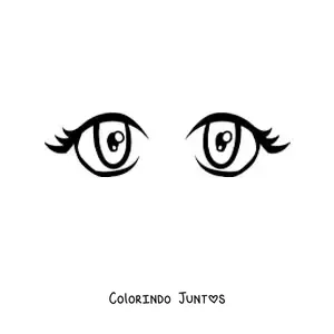 Desenho para colorir de um par de olhos de mulher no estilo anime