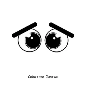 Desenho para colorir de um par de olhos lacrimejantes animados