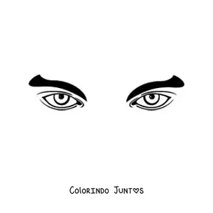 Desenho para colorir de um par de olhos masculinos