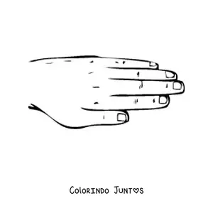 Desenho para colorir da mão esquerda