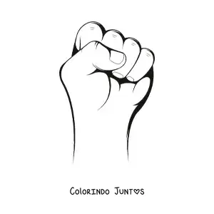 Desenho para colorir de um punho esquerdo fechado