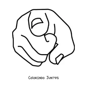 Desenho para colorir de uma mão apontando