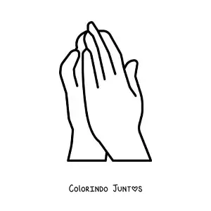 Desenho para colorir de mãos rezando