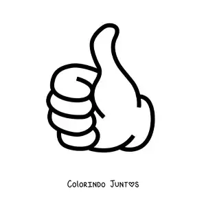 Desenho para colorir de mão com o polegar para cima
