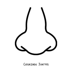 Desenho para colorir de um nariz de frente
