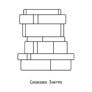 Desenho para colorir de vários livros empilhados
