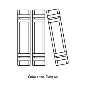Desenho para colorir de três livros organizados