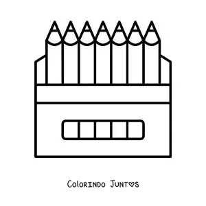 Desenho para colorir de uma caixa de lápis de cor