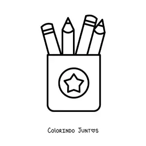 Desenho para colorir de uma caixa de lápis
