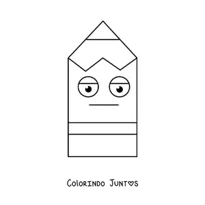 Desenho para colorir de um lápis grande animado
