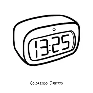 Desenho para colorir de um relógio despertador digital