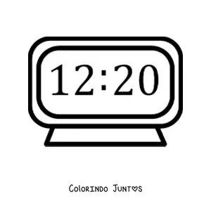Desenho para colorir de um relógio digital simples