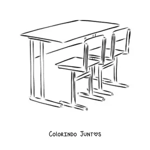 Desenho para colorir de uma carteira escolar